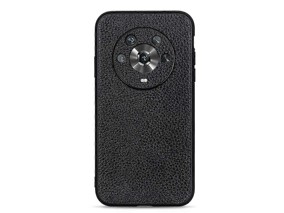 Capa De Celular For Honor Magic4 Em Couro Com Textura De Lichia E Orifícios Precisos