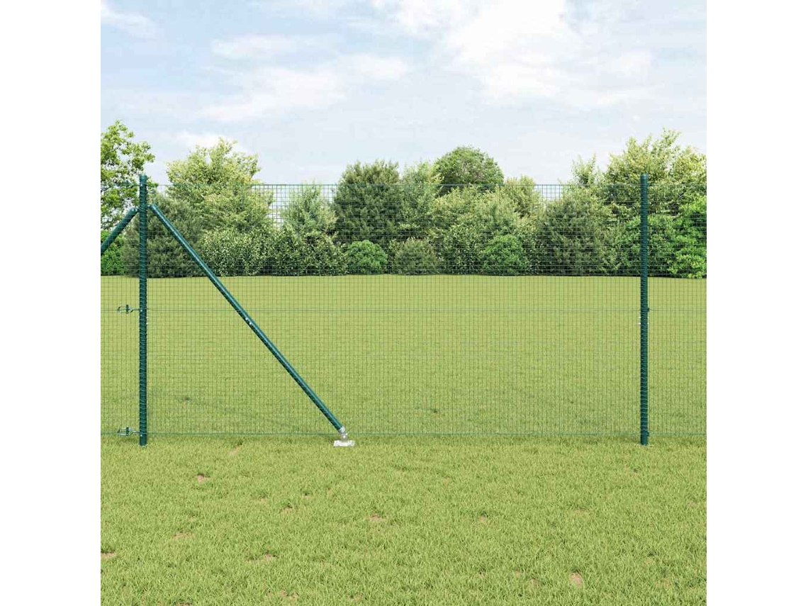 Vidaxl Cerca De Arame Soldado Com Espinhos 50 X 1,2 M Verde Malha