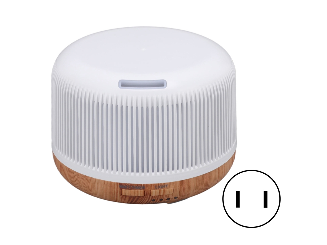 Umidificador de Aromaterapia com Textura de Madeira 300ml Luzes Led 7 Cores Portátil 100 240v Plug Us