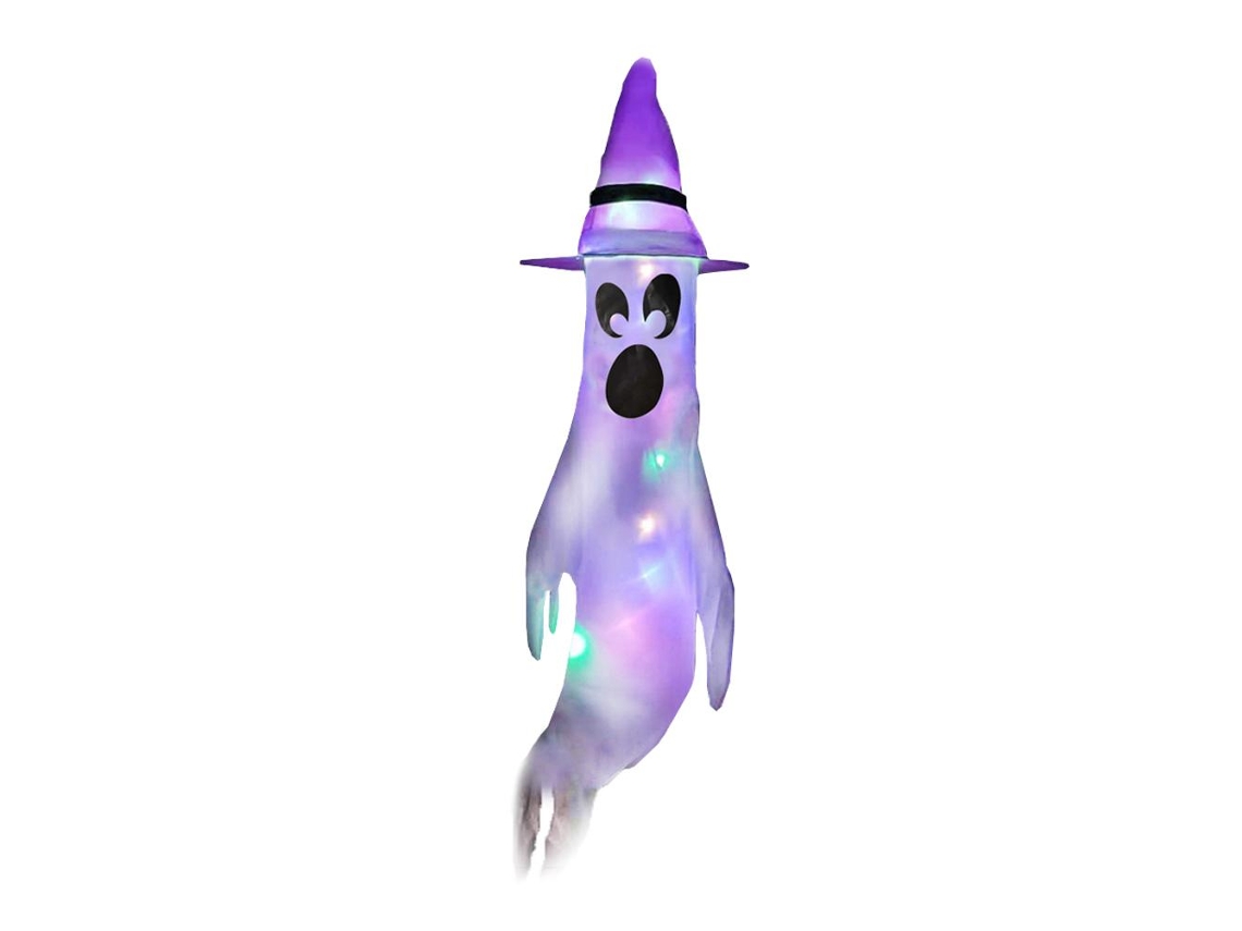 Fantasma urinando com luzes de LED para decoração de Halloween, suspense, jardim e festa.