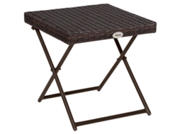 Mesa Dobrável Vime Pe Aço 40x40x40cm Marrom