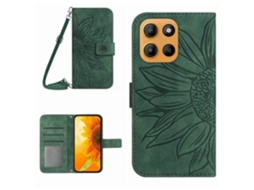 Capa De Celular Flip Em Couro Sintético Com Textura De Girassol E Cordão Para Motorola Moto G Stylus 5g 2025 Ht04.