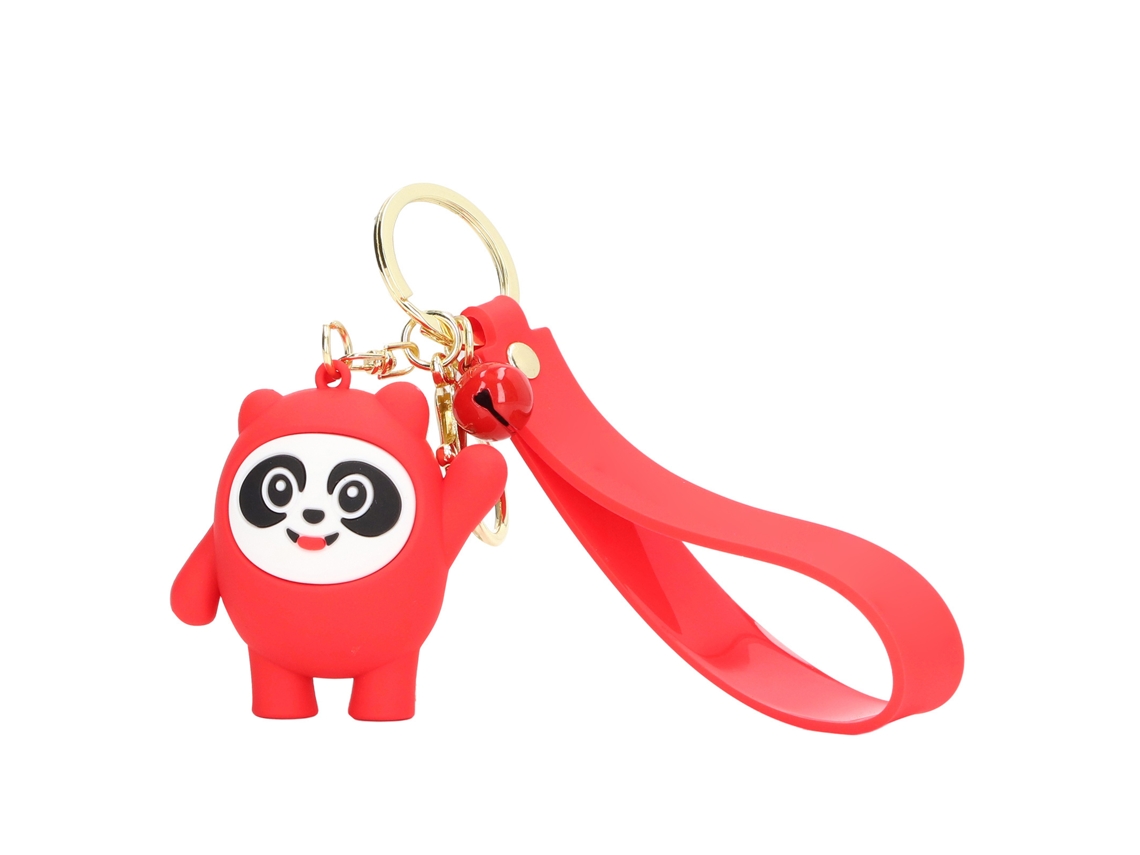 Mali porta chaves Mascote Olímpico Inverno 2022 Panda Silicone Fofo para Bolsa Vermelho