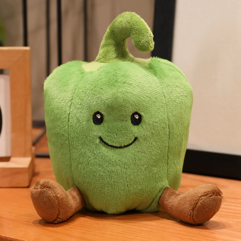 (verde 15cm) Brinquedo De Pelúcia Criativo E Colorido De Pimenta Malagueta, Recheado Com Um Boneco De Vegetal Sorridente E Confortável
