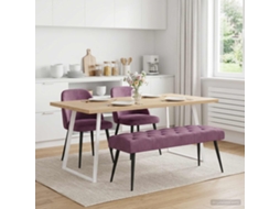 Vidaxl Banco Com Botões Estofados Roxo 110 X 40 X 46 Cm Veludo