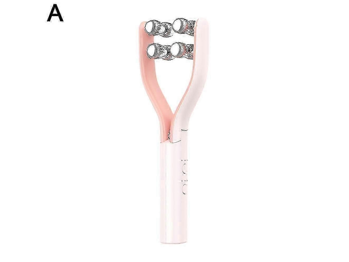 Massageador Facial Ems com Rolo em Formato de V, Rosa. GOKOCO