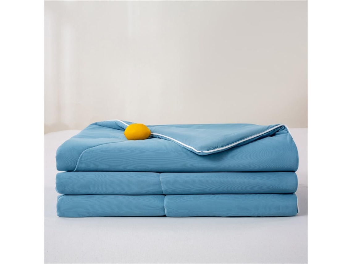 Colcha Reversível Acolchoada Fansu para Ar Condicionado Cor Sólida Conjunto de Cama Capa Edredom Sofá com 150x