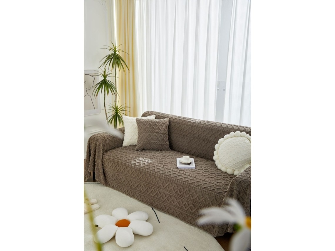 Capa Para Almofada De Sofá Com Base Antiderrapante, Cinza Escuro - 180 X 380 Cm