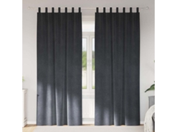 Vidaxl Cortinas Opacas 2 Unid. Cinzento-claro 140 X 225 Cm Veludo