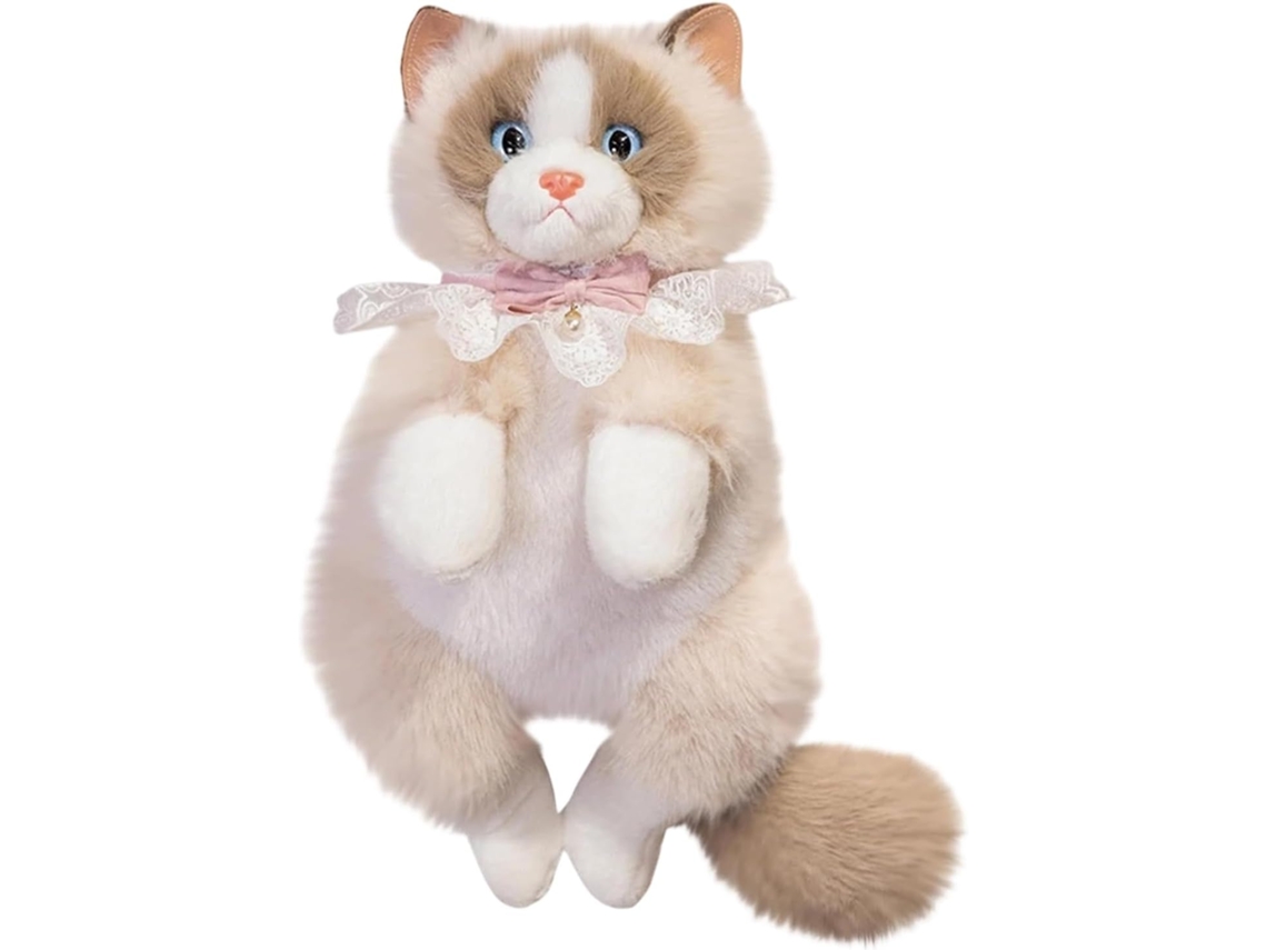 Mochila De Pelúcia Genérica- Design Fofo De Gato Para Passeios Casuais, Escolar Infantil| Ensino Fundamental,