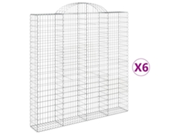 Gabion Basket, Gabion Baskets Vidaxl Prateado Ferro (200 X 30 X 200/220 Cm)