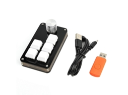 Miniteclado Programável De 5 Teclas E 1 Botão Para Jogadores, Hot Swap, Personalizável, Mecânico, Com Macros, Branco Everley891