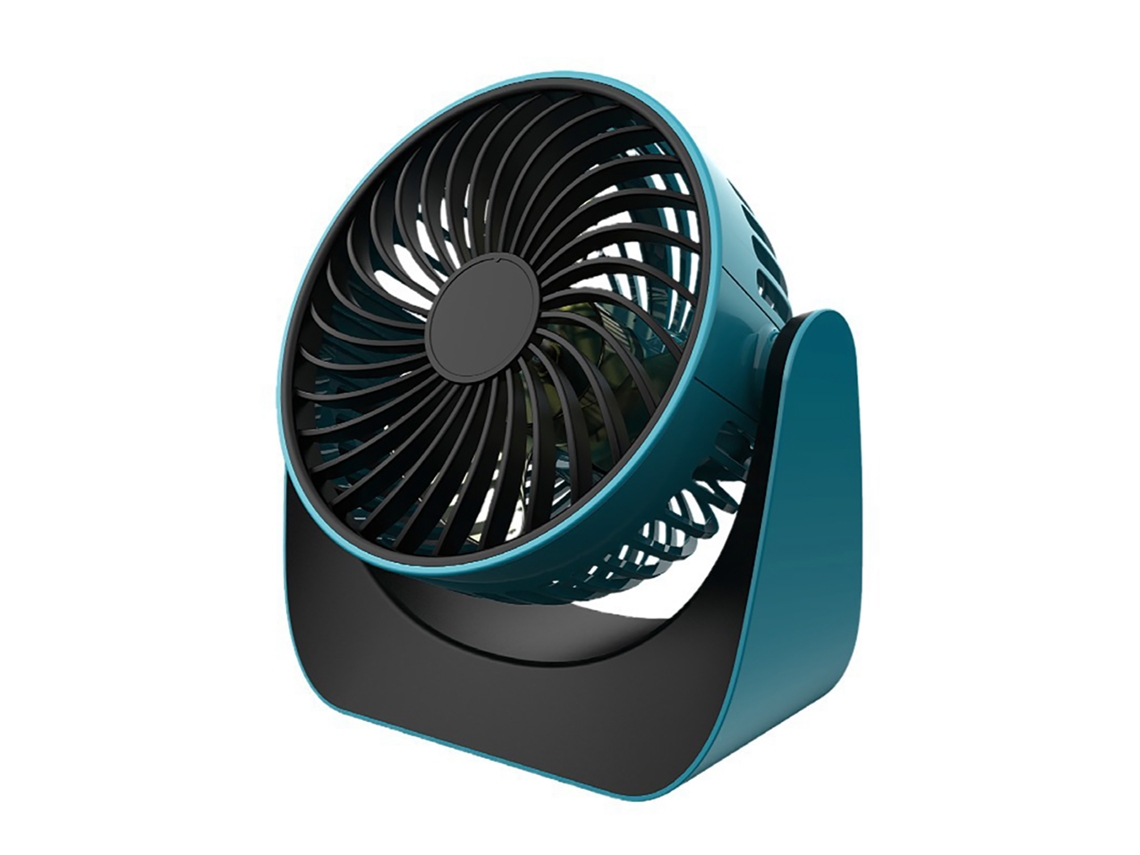 Ventilador Portátil Usb Recarregável Silencioso Azul com Bateria