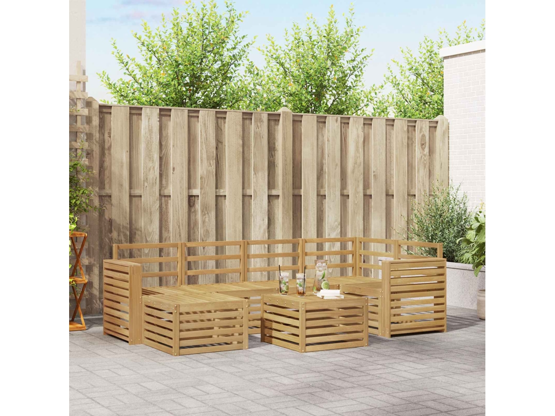 Vidaxl Conjunto De Sofás Para Exterior 7 Unid. Branco Poliéster