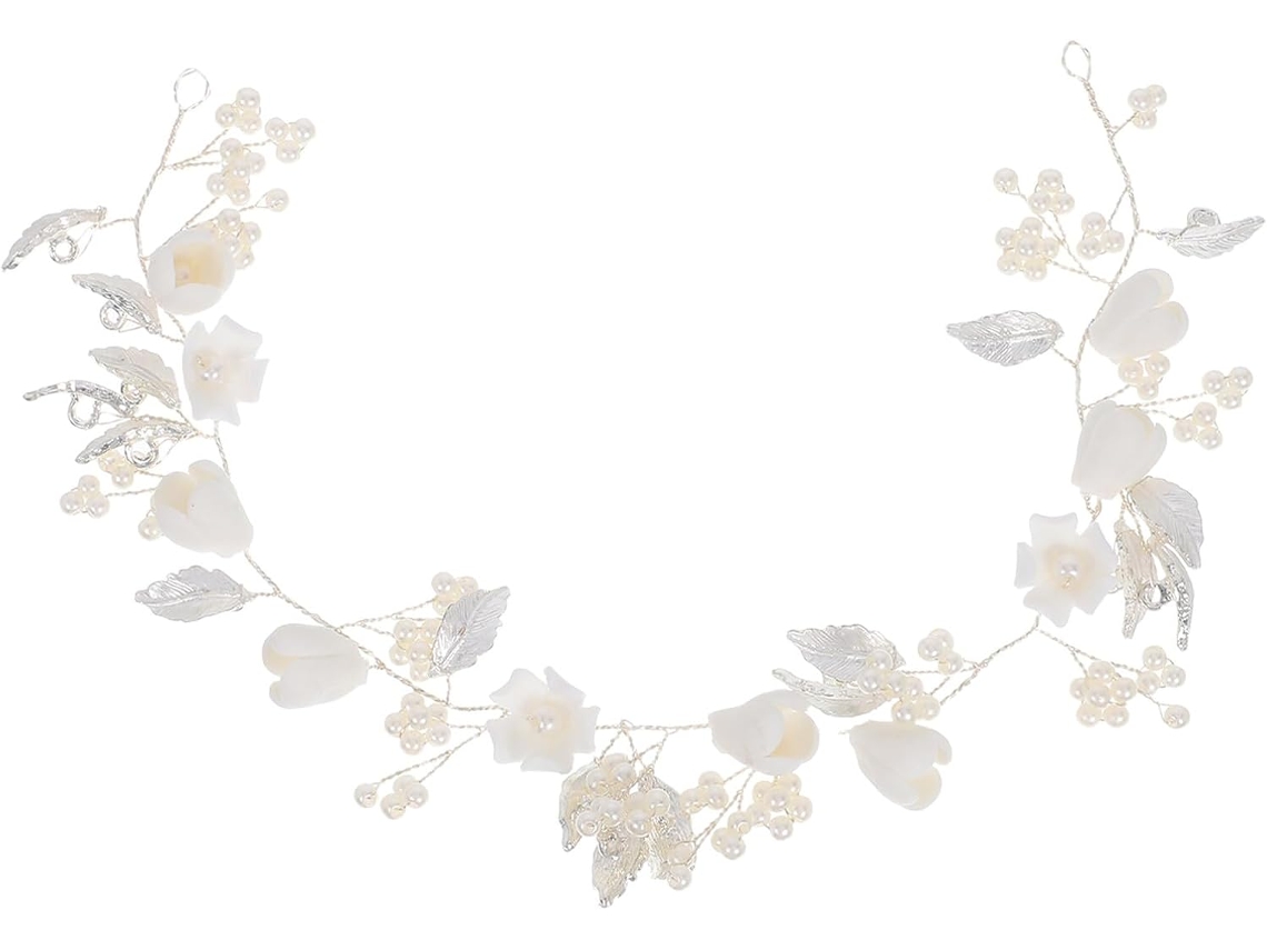 Acessórios de cabelo florais elegantes para casamentos, enfeites de cabeça para noivas.