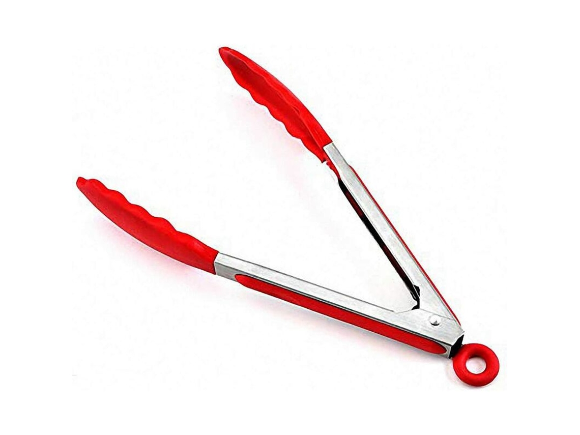 Lurelia Pinça Culinária Silicone Vermelho Antiderrapante Churrasco