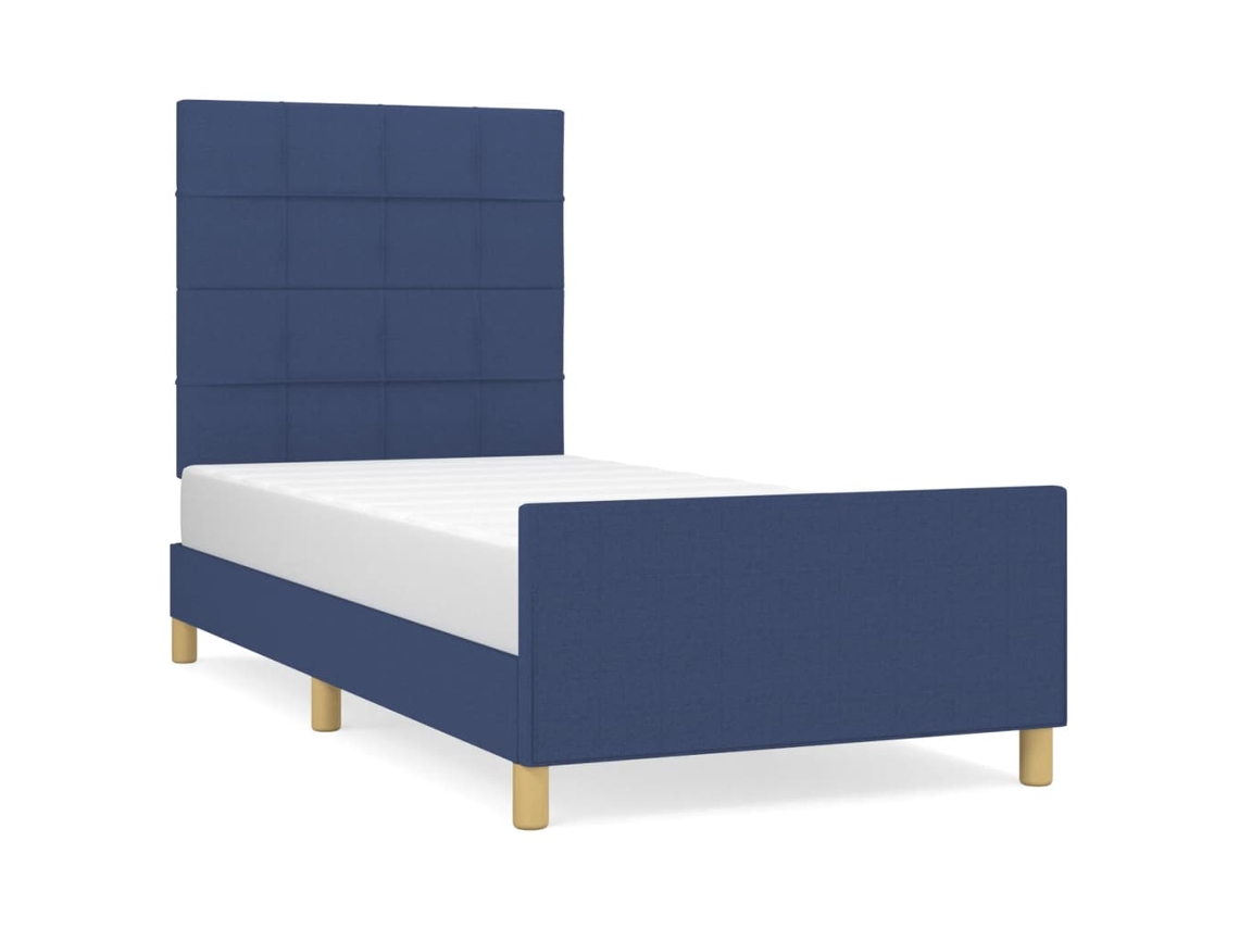 Bed Frame With Headboard, Bed Frames With Headboards Vidaxl Azul Tecido (90 X 200 Cm)