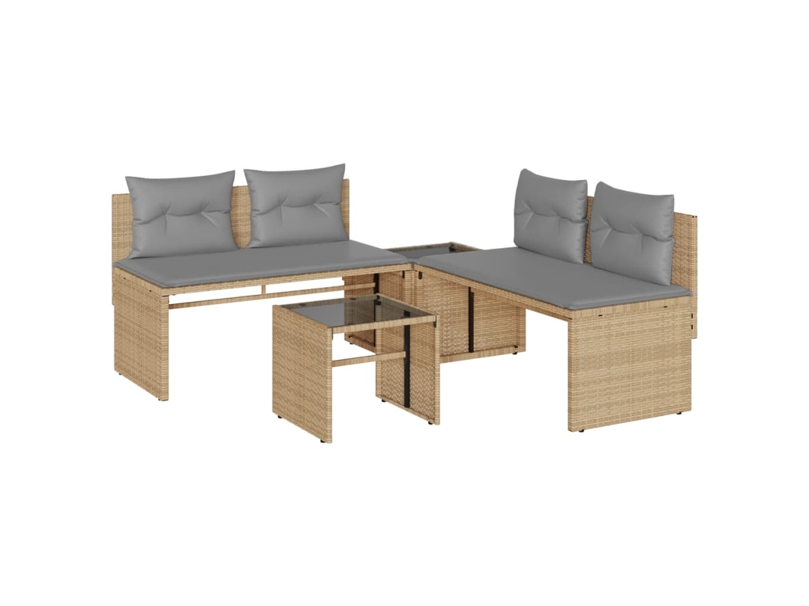 Garden Sofa Set, Garden Sofa Sets Vidaxl Bege Rattan / Vime (n/a)