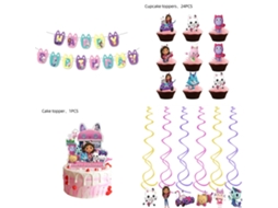 Decoração Para Festa De Aniversário De Gatos Da Casa de Bonecas Gabby, Talheres Descartáveis, Guardanapos, Toalhas De Mesa, Copos, Balões, Acessórios Para C