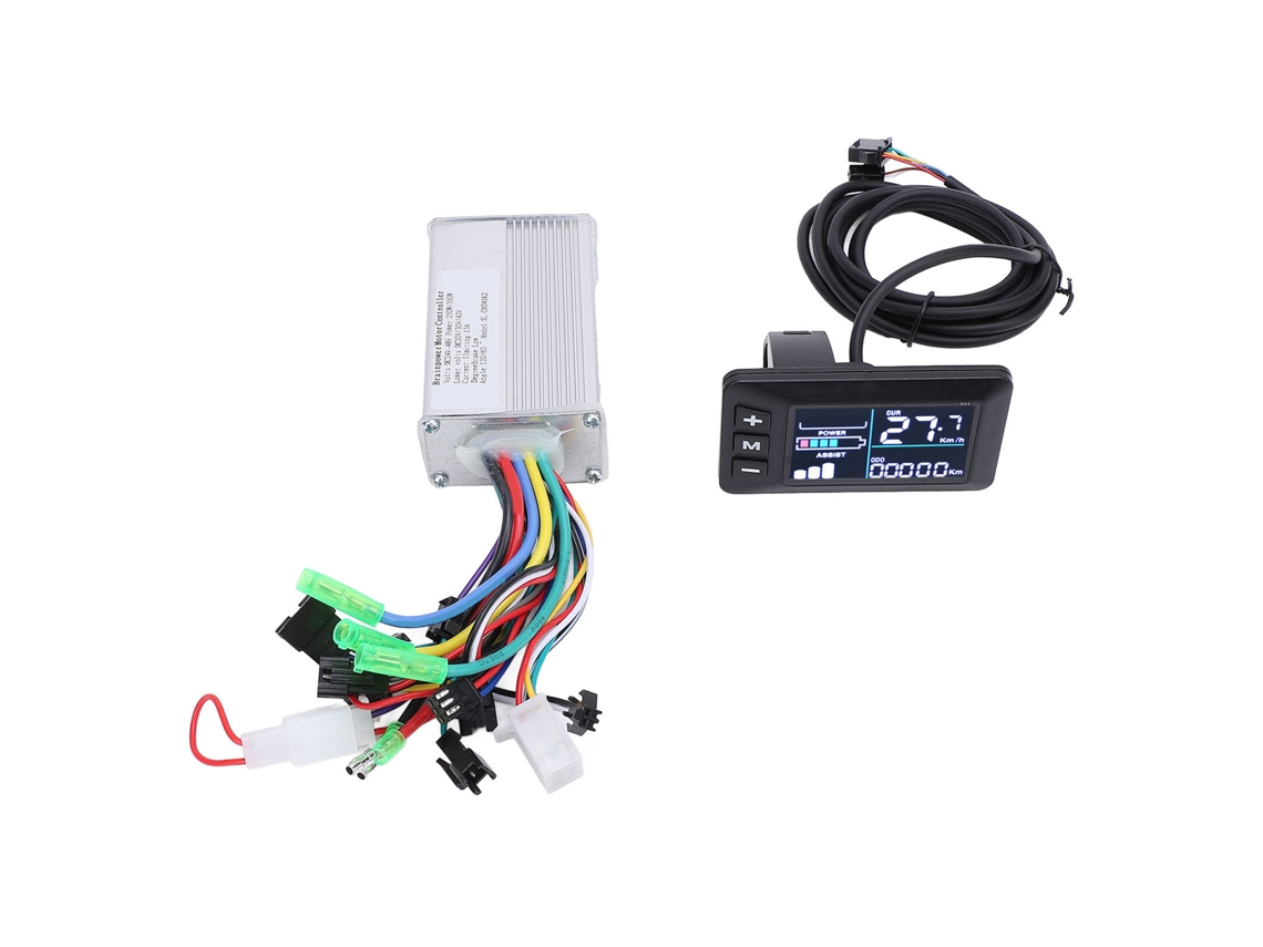 Kit de Controlador Mali para Bicicleta Elétrica, com Display LCD, 250w 350w, 24v a 48v, para Scooter