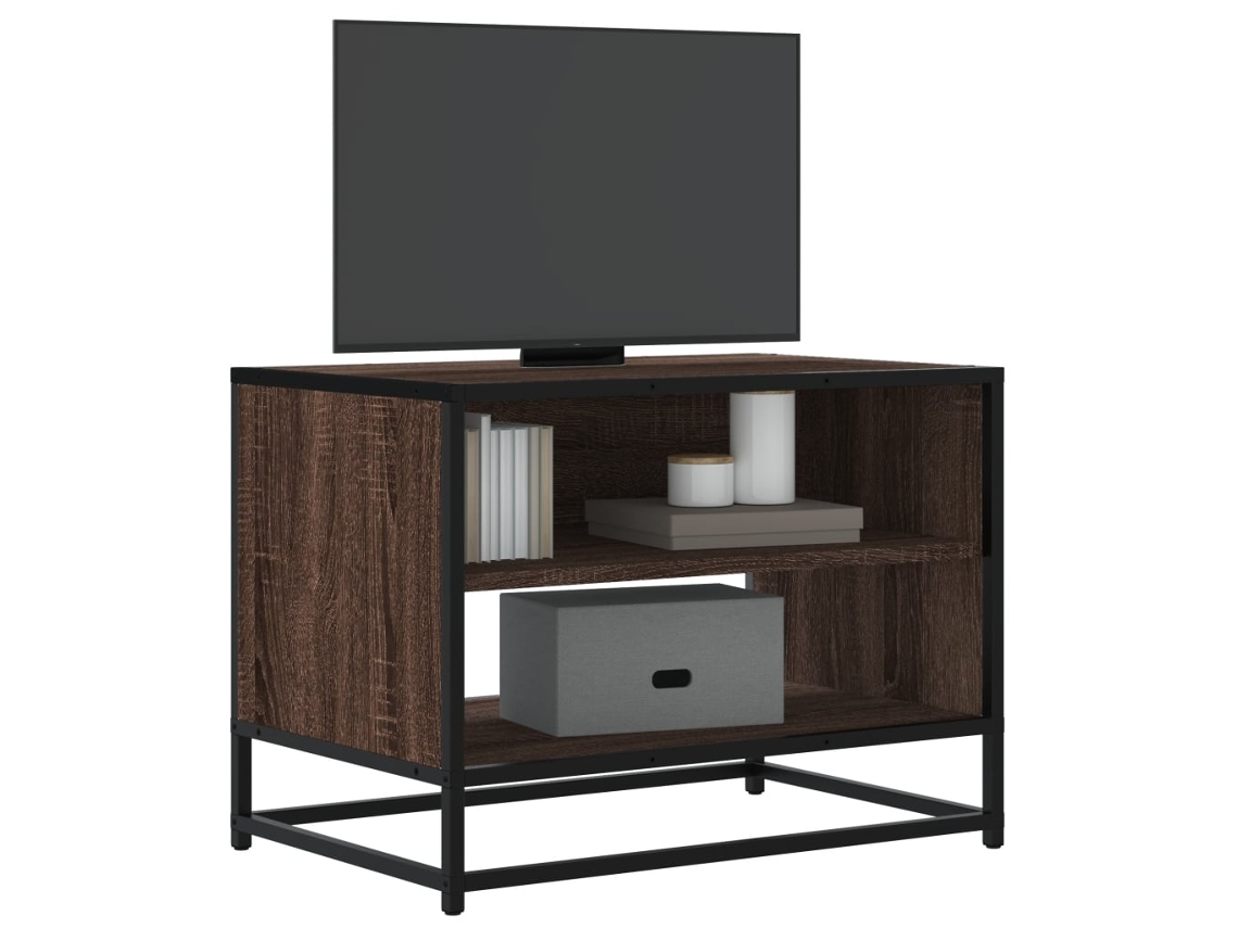 Vidaxl Móvel Tv 61x40x46 Cm Derivados Madeira/metal Carvalho Castanho