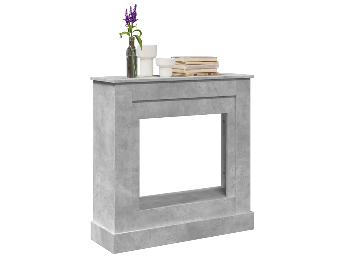 Vidaxl Cornija Lareira 90x30x90 Cm Derivados Madeira Cinza Cimento