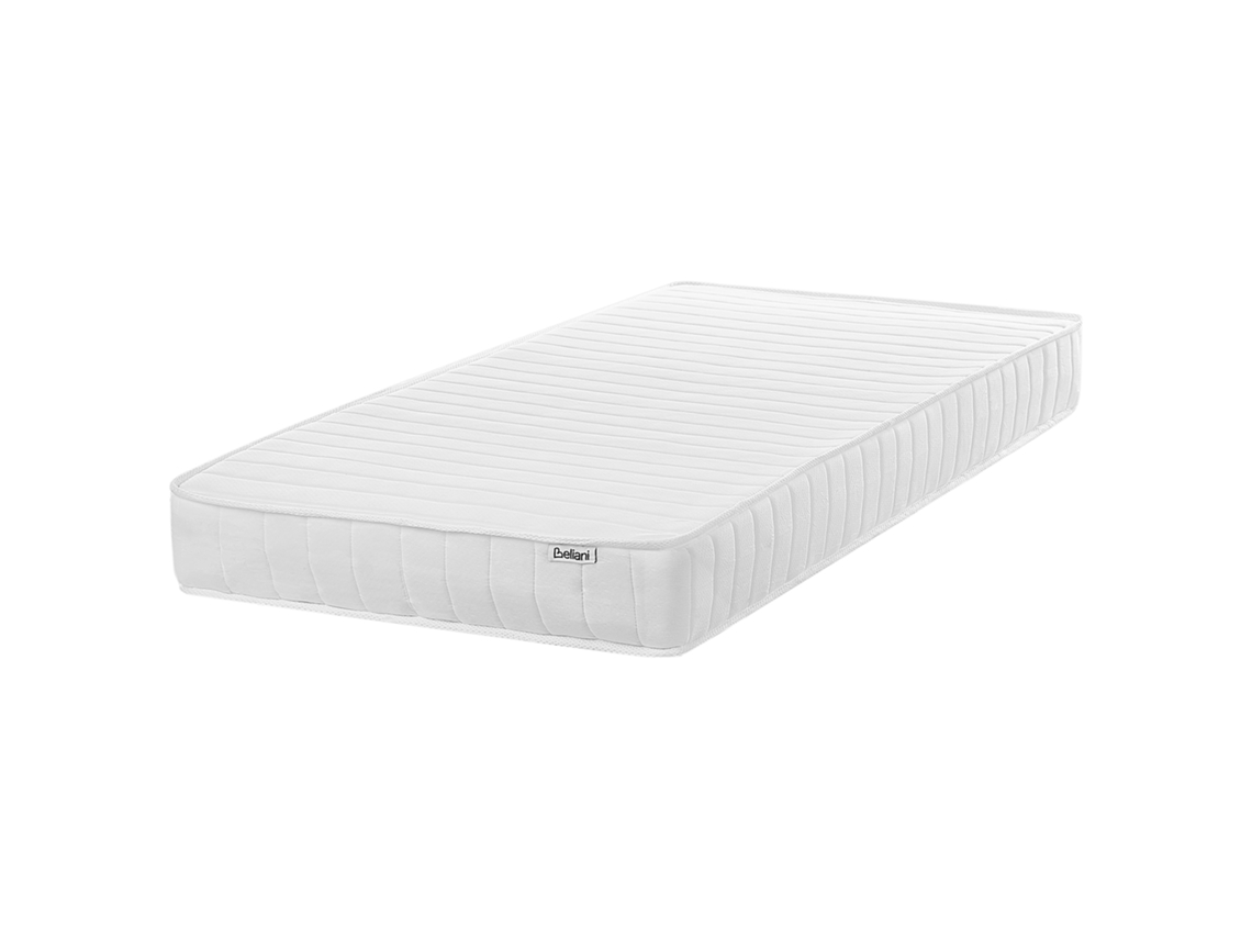 Colchão de 7 zonas com enchimento de espuma viscoelástica BELIANI Snoozy de Molas ensacadas Branco 90x200x16