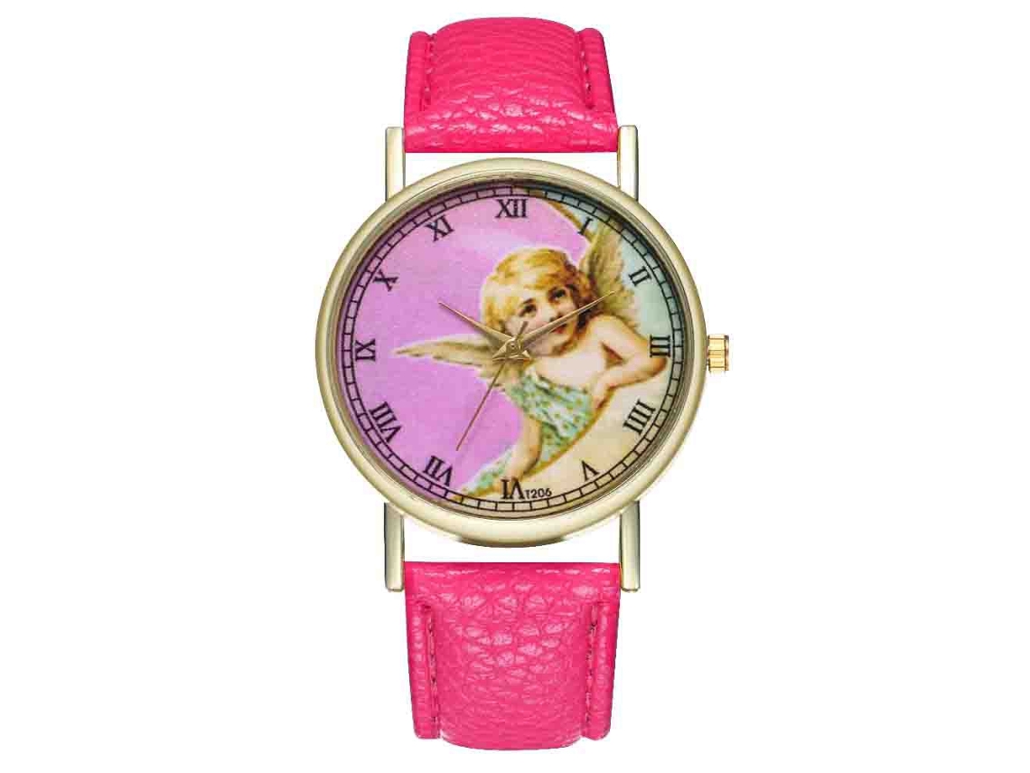 Reloj De Pulsera Para Mujer De Moda Clásico De Cuarzo Ocio Rosa Rojo