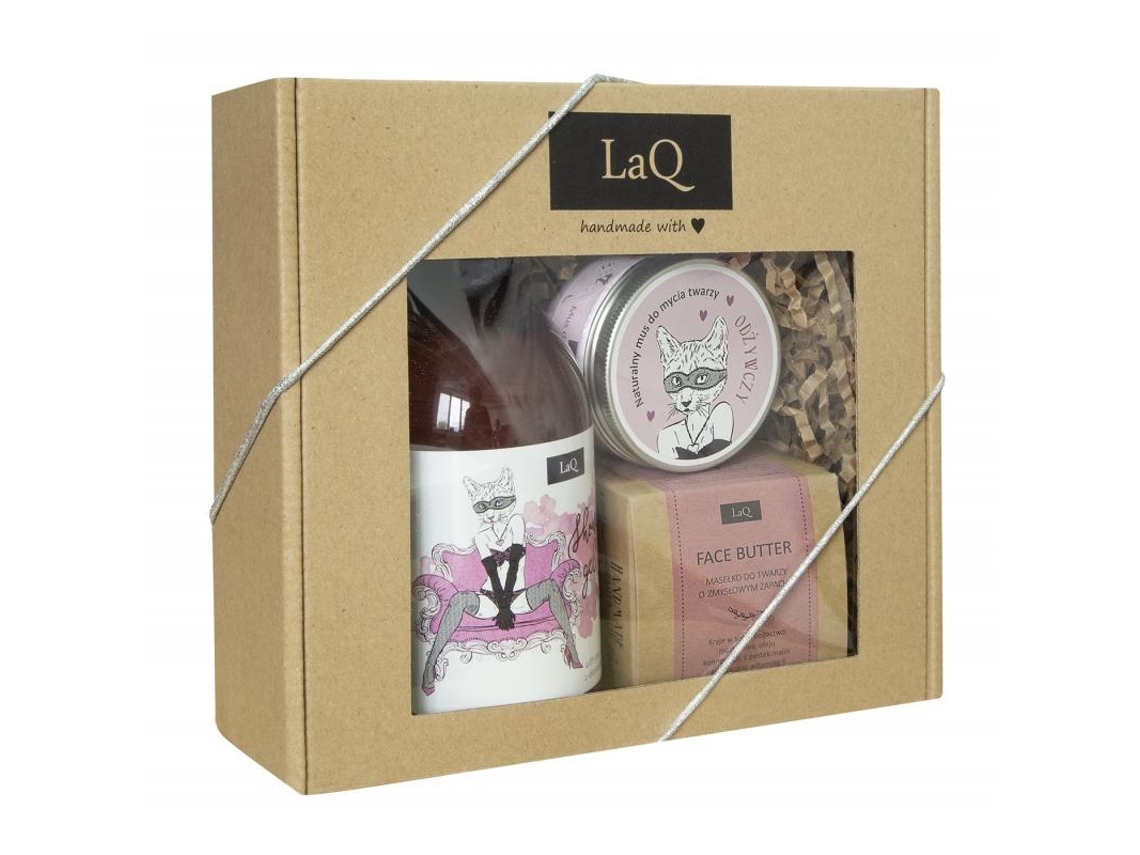 Coffret de Perfume O presente ajustou LAQ lebre (100 ml gel de 500 ml + 50 ml manteiga mousse + Cara) 1op.