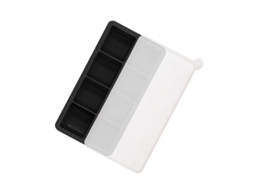 Forma De Cubos De Gelo De Silicone Com 8 Compartimentos E Tampa