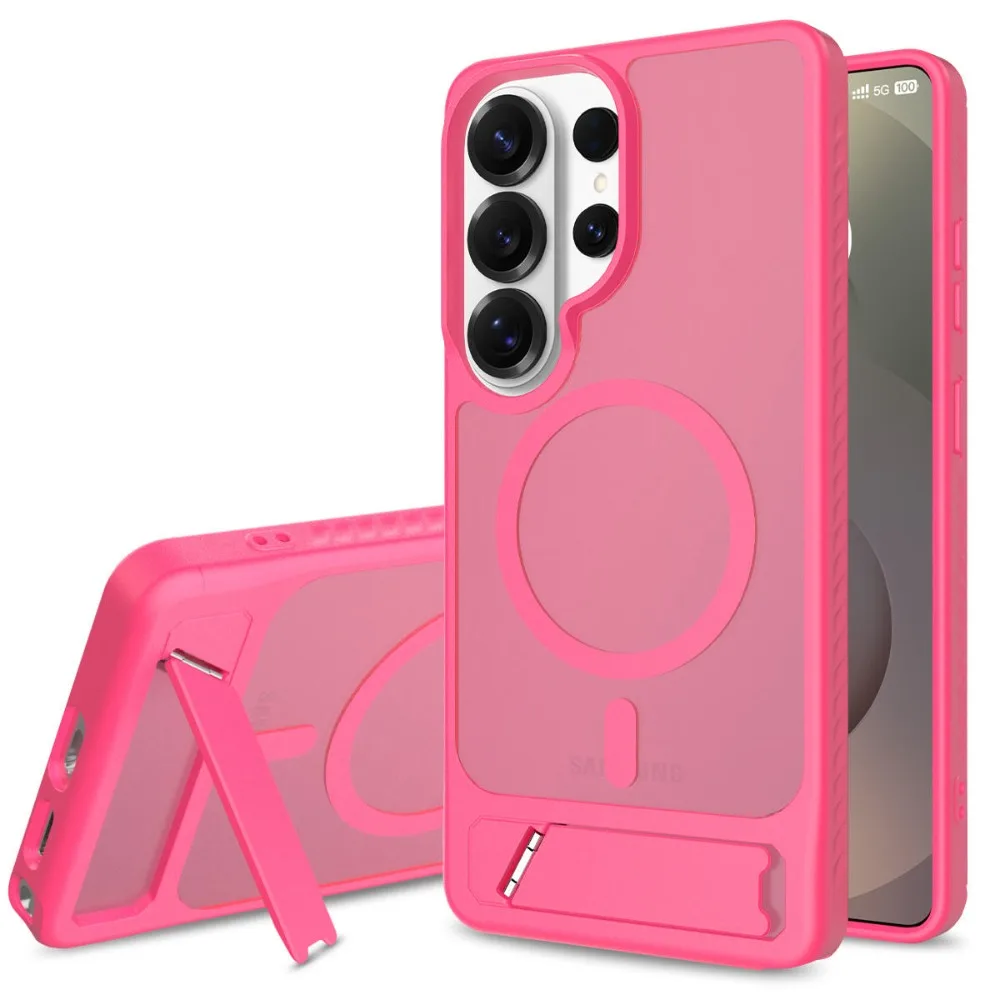 (rosa, Galaxy S25) Capa Magnética À Prova De Choque Para Celular Com Suporte Para Carregamento Sem Fio
