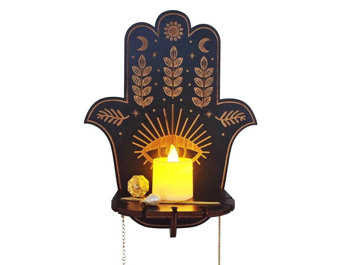 Laxiscreed Castiçal De Madeira Com Led Para Velas E Decoração Criativa