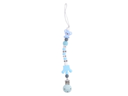 Suporte De Clip De Silicone Para Bebê Brinquedo De Dentição Animal Flexível Azul