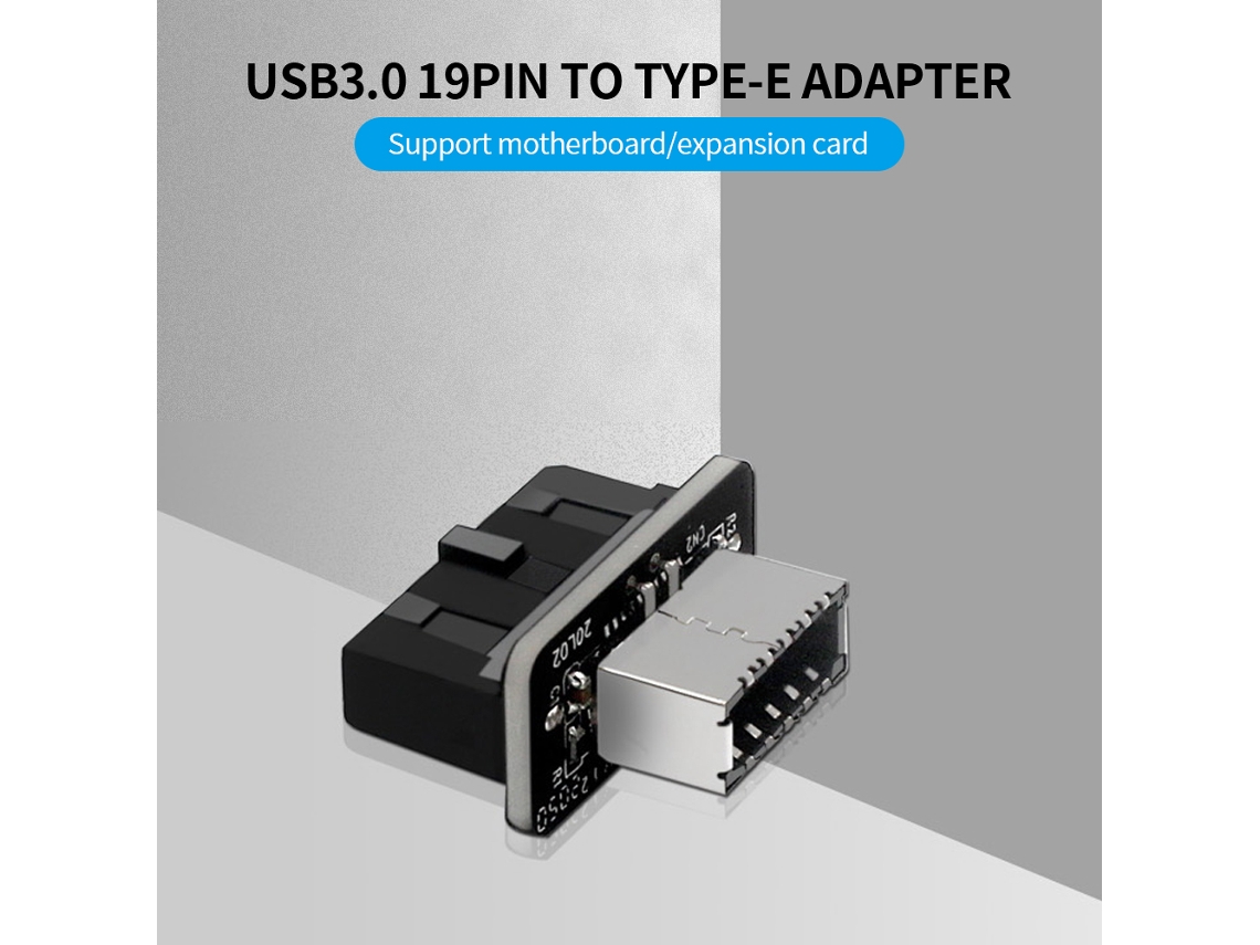 Adaptador De 19 Pinos Usb3.0 Da Placa-mãe Para Type-e 90° Conversor De Alta Velocidade Sem Driver