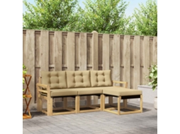 Vidaxl Conjunto De Sofás Para Exterior 4 Pcs Branco E Bege