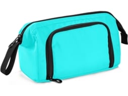 Estojo Grande Azul Fluorescente com Zíper para Lápis, Ideal Estudantes do Ensino Fundamental. 24 X 9,5 15 Cm