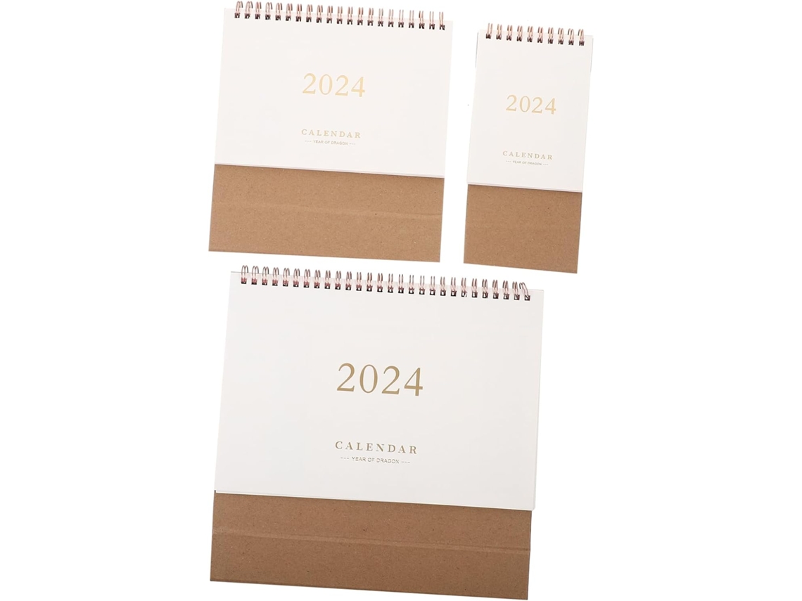 Conjunto De Calendário Mesa 3 Peças Com Design E Impressão Nítida Para