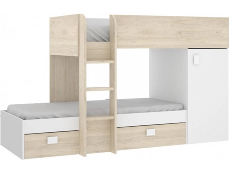 Conjunto de Quarto  MG 03K451A8643 (Branco, Castanho - Contraplacado, Metal - 150x253x111 cm)
