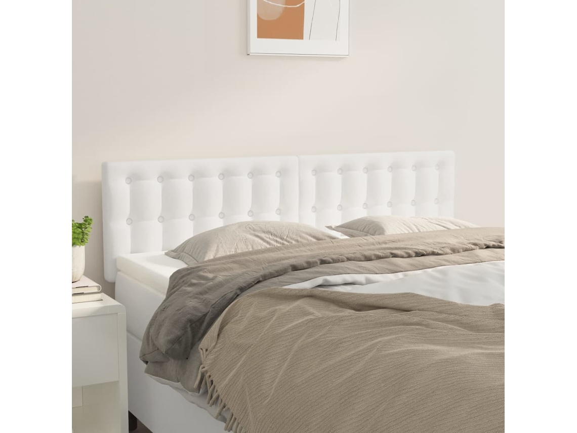 Vidaxl Cabeceiras Branco 144x5x78/88 Cm Couro Artificial