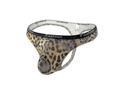 Braguitas T-back G-string Thongs Para Homem De Pantera Material Ester Amarillo L