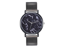 Reloj De Pulsera Casual Para Hombres Y Mujeres Analógico Correa De Malla Negro Cuarzo