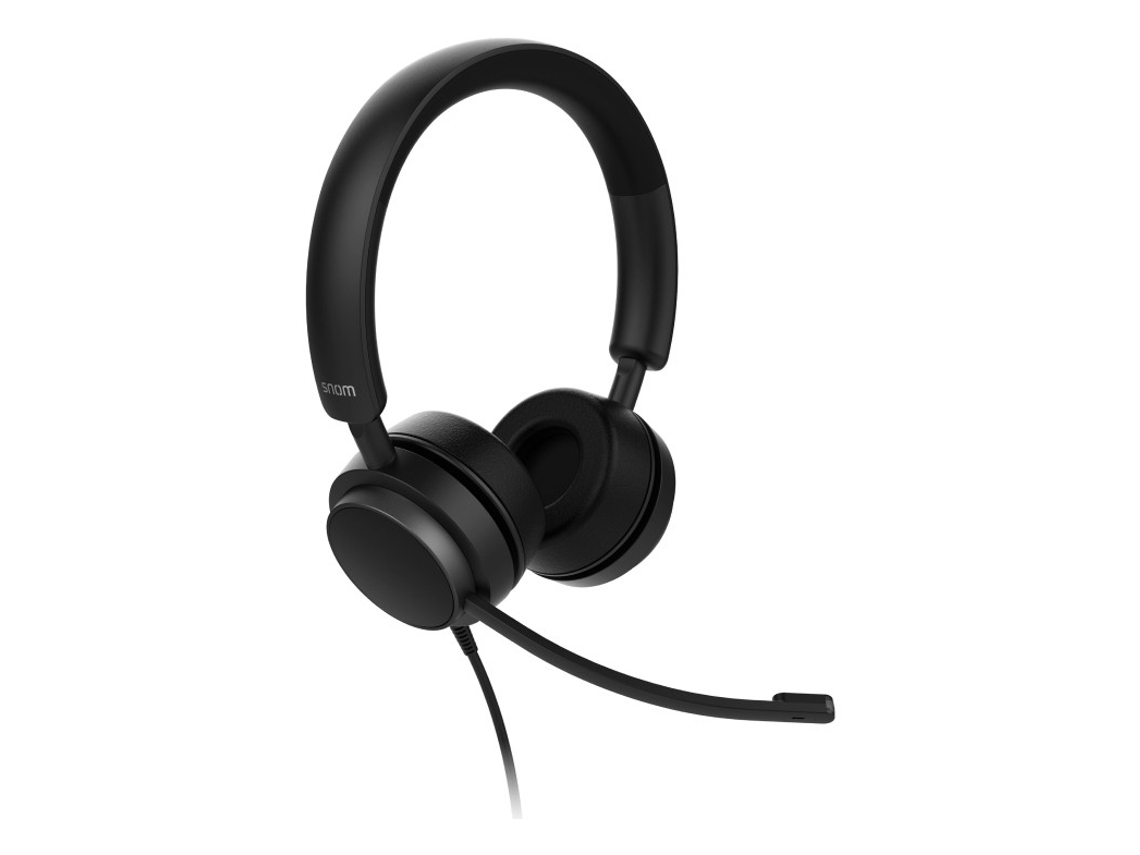 Auriculares Alámbrico Diadema Oficina Centro SNOM Preto