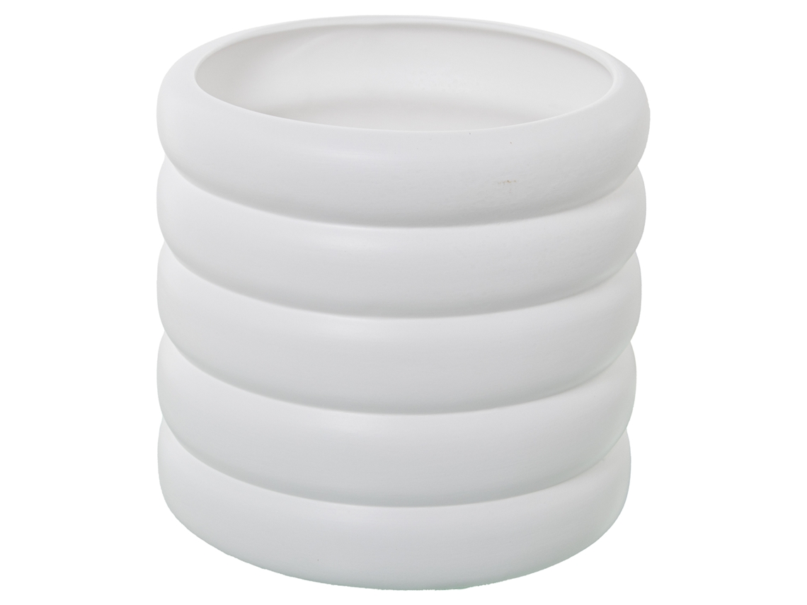 Vaso de flores branco mate