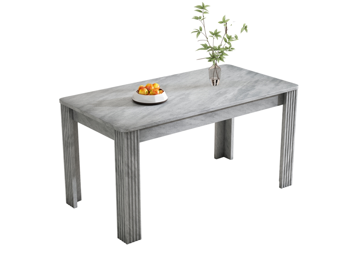 Mesa De Jantar Moderna Em Carvalho,mesa Retangular Resistente Com Quatro Pés,estilo Concreto Para Café E Lazer
