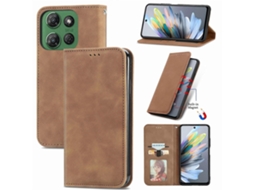 Capa De Celular De Couro Com Flip Magnético Retro Skin Feel