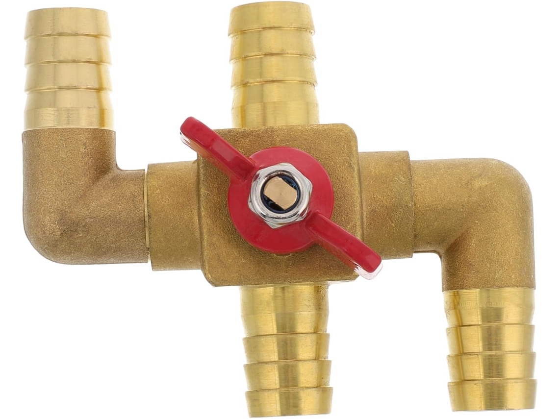 Válvula de água para aquecedor automotivo com bypass de controle manual integrado.