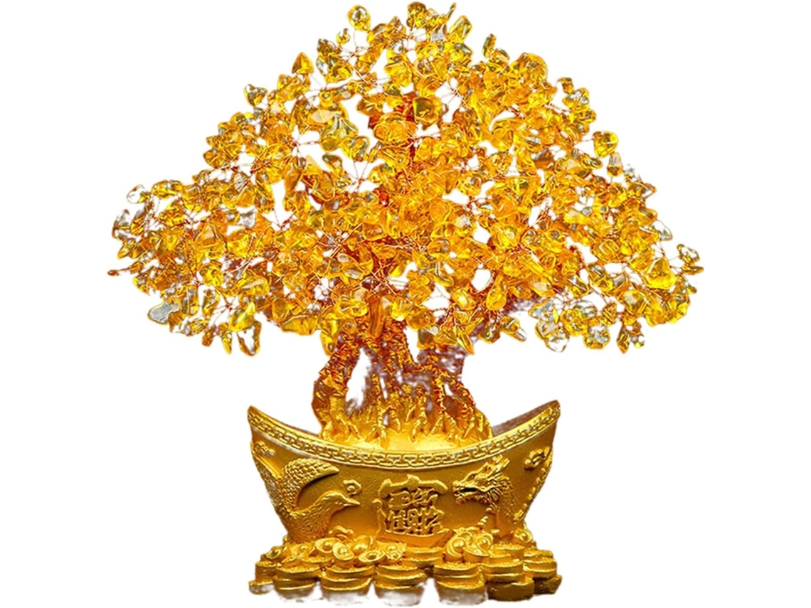 Rvore da Fortuna em Cristal com Lingote de Ouro CHABERLU
