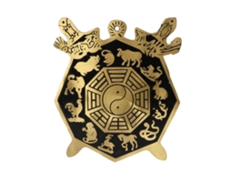 Espelho de Bagua Latão 12 Signos Animais para Sorte