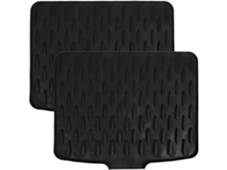 Tapete De Silicone Preto Grande Uonlytech Para Pia Cozinha, 40x 33cm, Antiderrapante, Para Escorrer Pratos, Panelas E