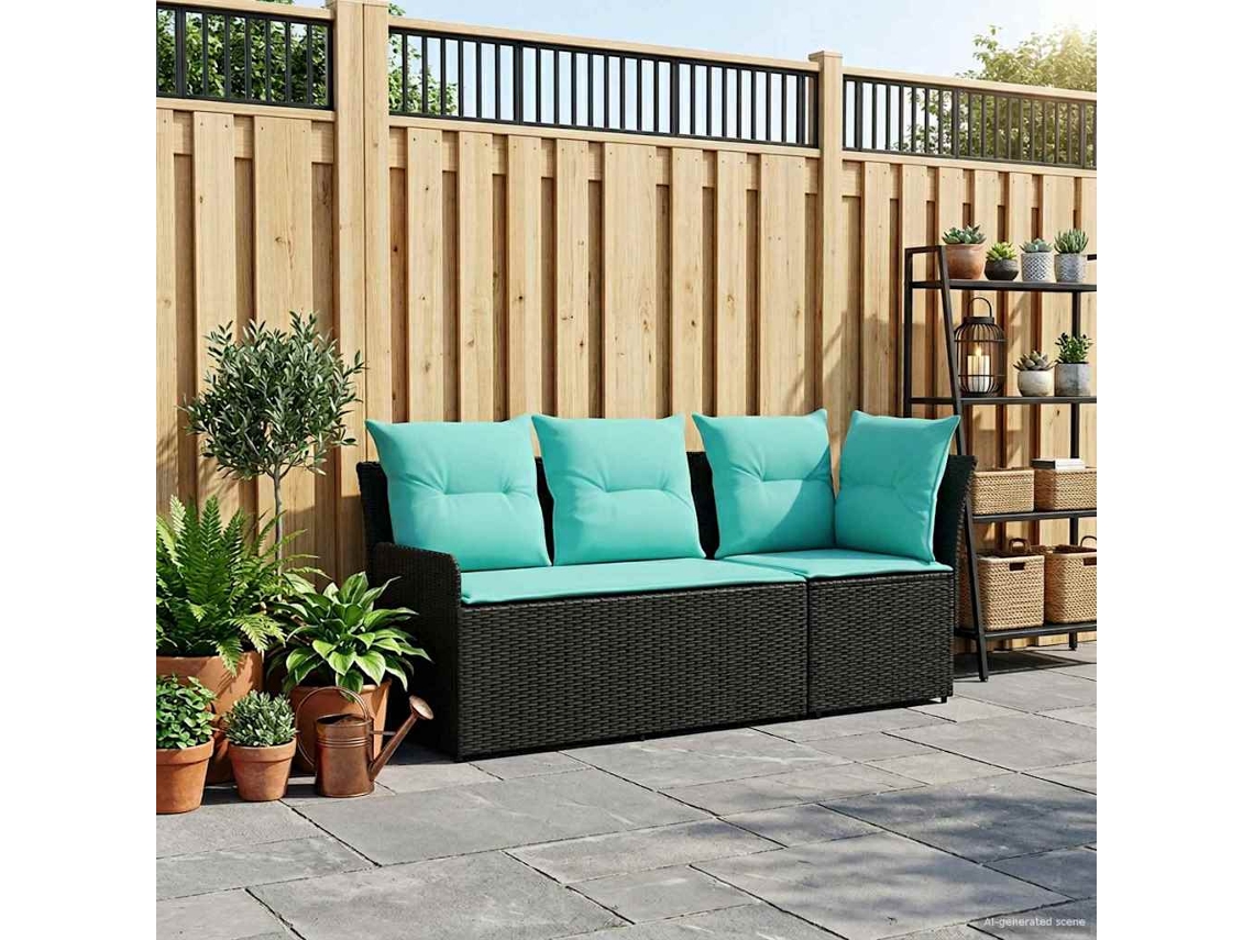 Vidaxl 2 Unid. Sofá De Braços Para Jardim Com Sofá De Canto